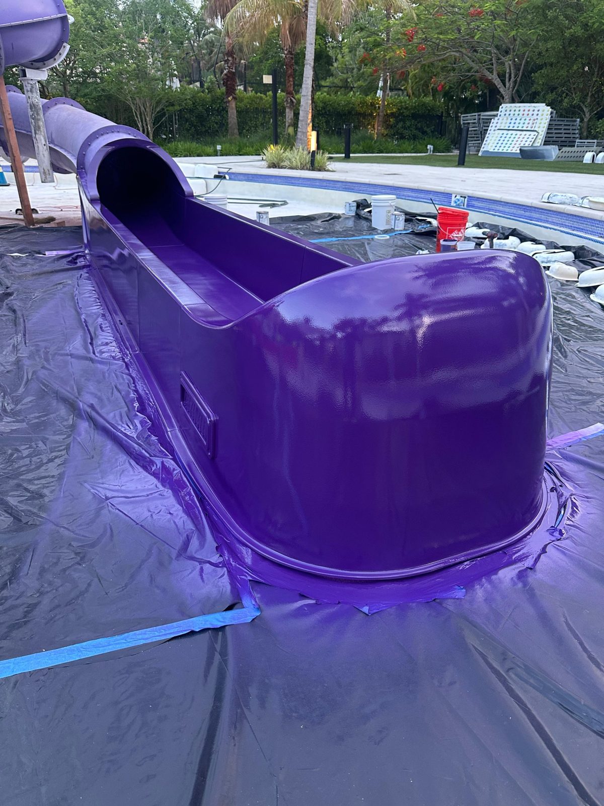 Purple runout with a glossy new finish